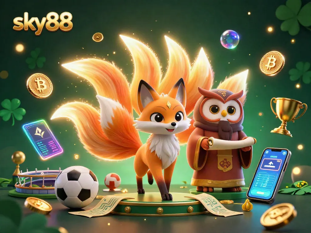Experience thrilling moments at sky88 with vibrant cartoon spirits and sports betting excitement.