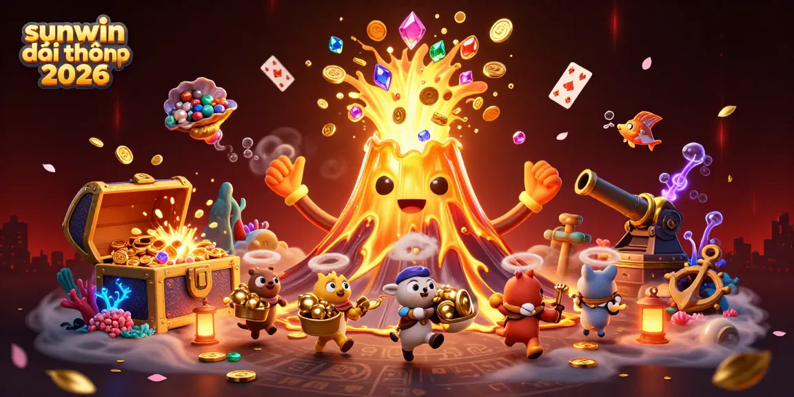 Experience sunwin đổi thưởng 2026 with an explosion of coins and vibrant treasures in a thrilling casino adventure.