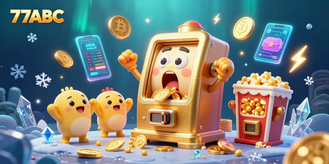 Experience the thrill of winning at 77ABC, where a golden slot machine celebrates its jackpot!